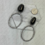 ER231217-11                  Silver metal with blue turquoise stone Earrings