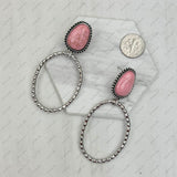 ER231217-11                  Silver metal with blue turquoise stone Earrings