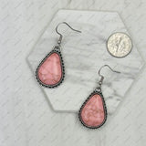 ER231217-20                      Silver metal with blue turquoise stone beads teardrop Earrings