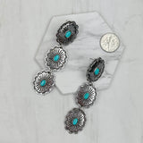 ER231217-29                      Silver metal with blue turquoise stone concho Earrings