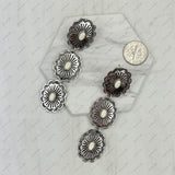 ER231217-29                      Silver metal with blue turquoise stone concho Earrings