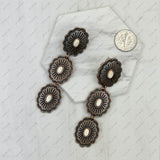 ER231217-31                     Copper metal concho with blue turquoise stone Earrings