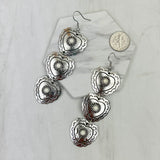 ER231217-39                       Silver metal heart with white stone Earrings