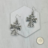 ER240414-02                     Silver Metal cross Earrings