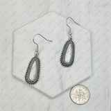 ER240530-02SILVER-HOT PINK              Silver metal with hot pink turquoise stone teardrop Earrings