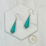 ER240722-08        German silver with blue turquoise Earrings