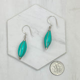 ER240722-09        German silver with blue turquoise Earrings