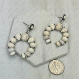 ER241010-01-BLUE            Silver metal with blue turquoise stone Earrings