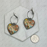ER250309-01          Silver metal with western cowgirl heart Earrings