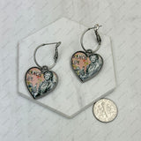 ER250309-02                    Silver metal with western cowgirl heart Earrings