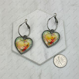 ER250309-03            Silver metal with western heart Earrings