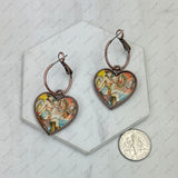 ER250309-04               Copper metal with western cowgirl heart Earrings