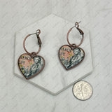 ER250309-05                  Copper metal with western cowgirl heart Earrings