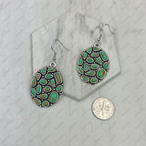 ER250330-02-BLUE               Silver metal with blue turquoise stone oval Earrings