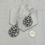 ER250330-03-BLUE                 Silver metal with blue turquoise stone Teardrop Earrings