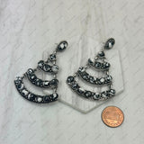 ER250430-02-BLUE           Silver metal with blue turquoise stone beads Earrings