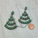 ER250430-02-HOT PINK                  Silver metal with hot pink stone beads Earrings