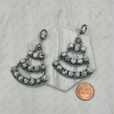 ER250430-02-HOT PINK                  Silver metal with hot pink stone beads Earrings