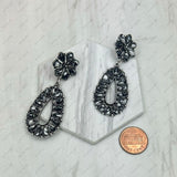 ER250430-05-BLUE            Silver metal with blue turquoise stone beads Earrings