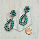 ER250430-05-BLUE            Silver metal with blue turquoise stone beads Earrings