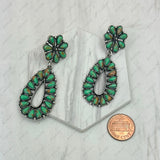 ER250430-05-HOT PINK          Silver metal with hot pink stone beads Earrings