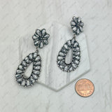 ER250430-05-HOT PINK          Silver metal with hot pink stone beads Earrings