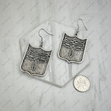 ER251110-01-SILVER                 Silver metal shield Earrings