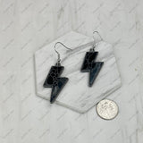 ER251126-01                Silver metal with Blue turquoise stone lightning Earring