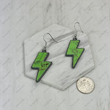 ER251126-01                Silver metal with Blue turquoise stone lightning Earring