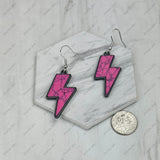 ER251126-04                   Silver metal with light pink turquoise stone lightning Earring