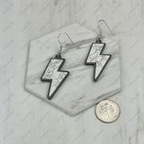ER251126-04                   Silver metal with light pink turquoise stone lightning Earring