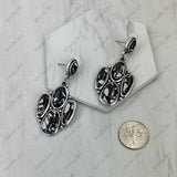 ER251230-01-BLUE                    Silver metal with blue turquoise stone paw print Earrings