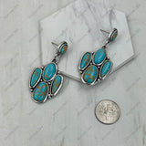 ER251230-01-WHITE                               Silver metal with white turquoise stone paw print Earrings