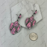 ER251230-01-BLUE                    Silver metal with blue turquoise stone paw print Earrings