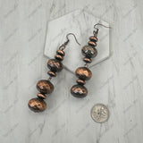 ER260121-02                        Copper Navajo pearl beads Earrings