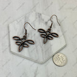 ER260420-01-GOLD          Golden metal dragonfly Earrings