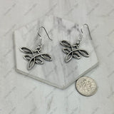 ER260420-01-GOLD          Golden metal dragonfly Earrings