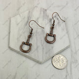 ER260530-02-GOLD              Gold metal western horse bite Earrings