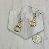 ER260530-02-GOLD              Gold metal western horse bite Earrings