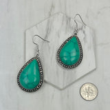 ER240125-02-BLUE                      silver with blue teardrop turquoise stone Earrings.