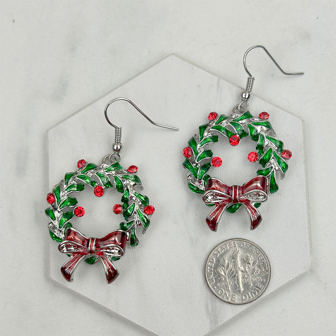 ERS150902-07                   Christmas wreath Earrings