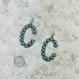 ERS230618-C-ORANGE      Silver with orange stone letter C Earrings