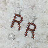 ERS230618-R-WHITE     Silver with white stone letter F Earrings