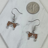 ERS230814-14     Brown Crystal cow Earrings