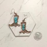 ERS251014-01-SILVER               Silver plating western boots Earrings