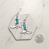 ERS251014-01-SILVER               Silver plating western boots Earrings
