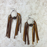 ERZ210125-02    Cooper hoop with Navajo pearl Tassel Earrings