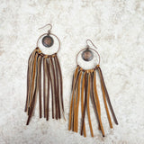 ERZ210125-21     Cooper hoop with coin Indian head tassel Earrings