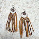 ERZ210125-26     Cooper hoop with coin eagle tassel Earrings