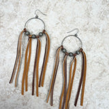 ERZ210125-27      Silver hoop with Navajo pearls tassel Earrings